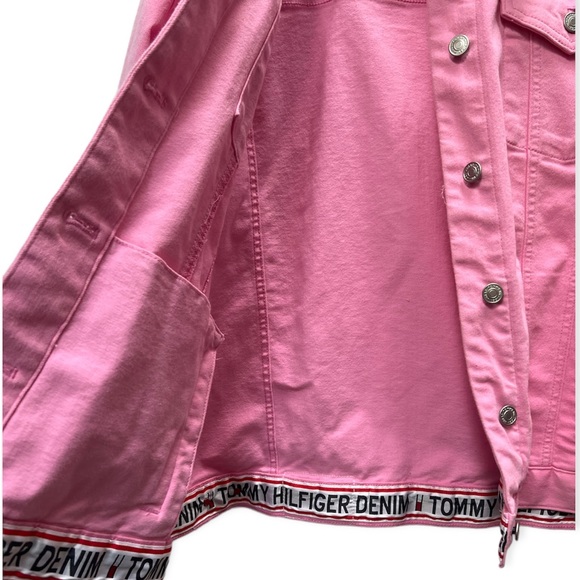 Tommy Hilfiger pink oversized denim jacket - Picture 3 of 8